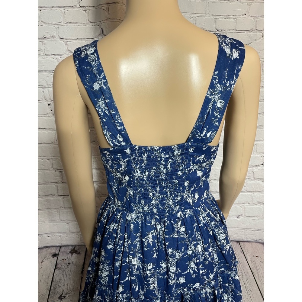 NWT New $128 Free People Dance on the Black Top Blue Floral Dress Size XS - Picture 12 of 15